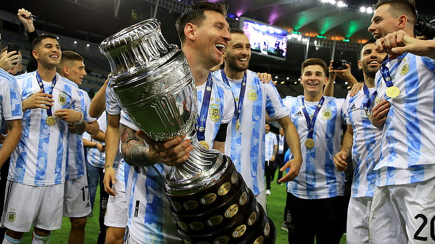 Brasil vs. Resultado Argentina: Lionel Messi conquista primeiro título com a Argentina, encerrando a seca de 28 anos do país, Messi Copa América 2021 papel de parede HD