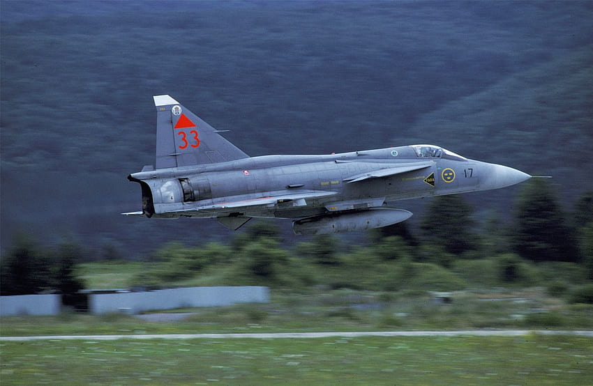 Saab Viggen, saab, caça a jato, força aérea sueca papel de parede HD