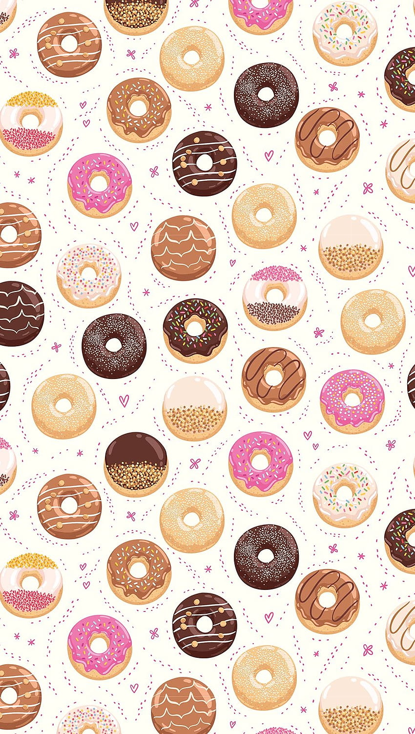 Kiut Donuts Pattern HD phone wallpaper