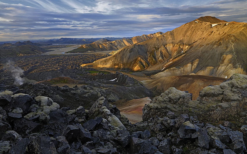 록키 아이슬란드, 아이슬란드, 높은, 바위, 구름, 전망, 자연, 하늘, 산 HD 월페이퍼