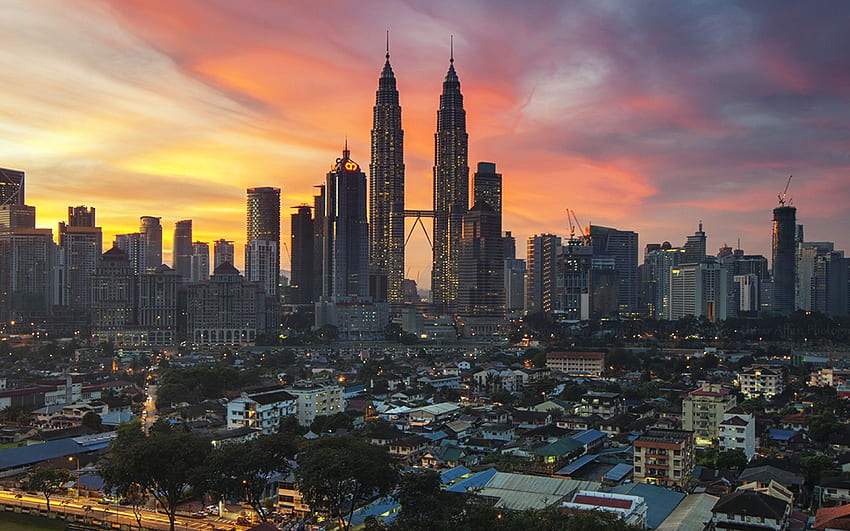 Petronas Twin Towers Kuala Lumpur Malaysia City, Malesia HD wallpaper