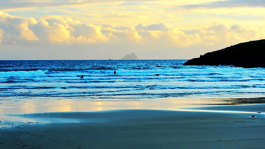 Beaches: Kerry Clouds Bathers Waves Ring Ireland Sea Beach, Tumblr Beach HD wallpaper