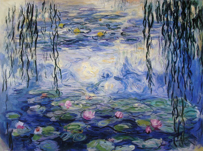 ดอกบัว โดย Claude Monet เขาเป็นผู้ก่อตั้งและคนสำคัญ เรอนัวร์ วอลล์เปเปอร์ HD