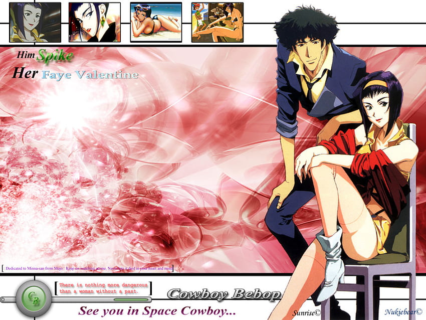 Spike and Faye, girl, pink, anime, boy HD wallpaper