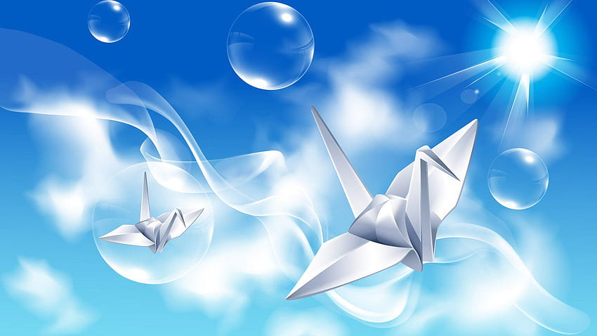 Origami Cranes In HD wallpaper