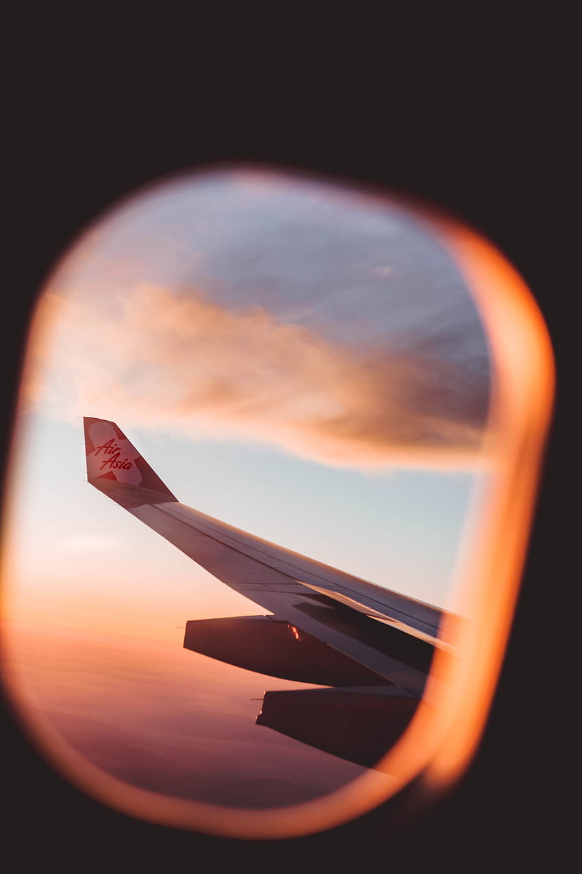 Flight, Window, Porthole, Wing, Plane, Airplane, View HD phone wallpaper
