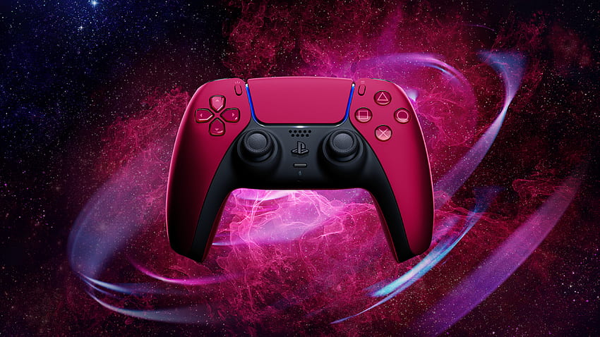 Sony PS5, DualSense Wireless Controller, Cosmic Red, Technologie, PS5-Logo HD-Hintergrundbild