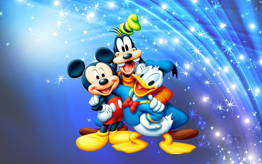 Mickey Mouse Donald Duck Dan Pluto Penuh, Layar Mickey Mouse Wallpaper HD