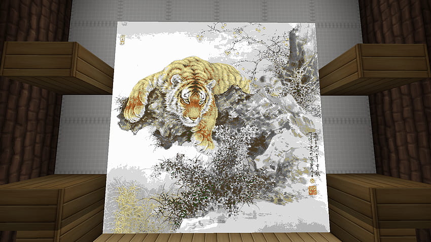 Minecraft Japanese Tiger Painting, Japanese Tiger Art HD wallpaper