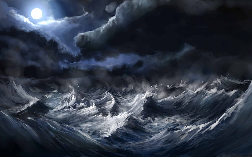 嵐の海の絵 MacBook Air、嵐のビーチ 高画質の壁紙