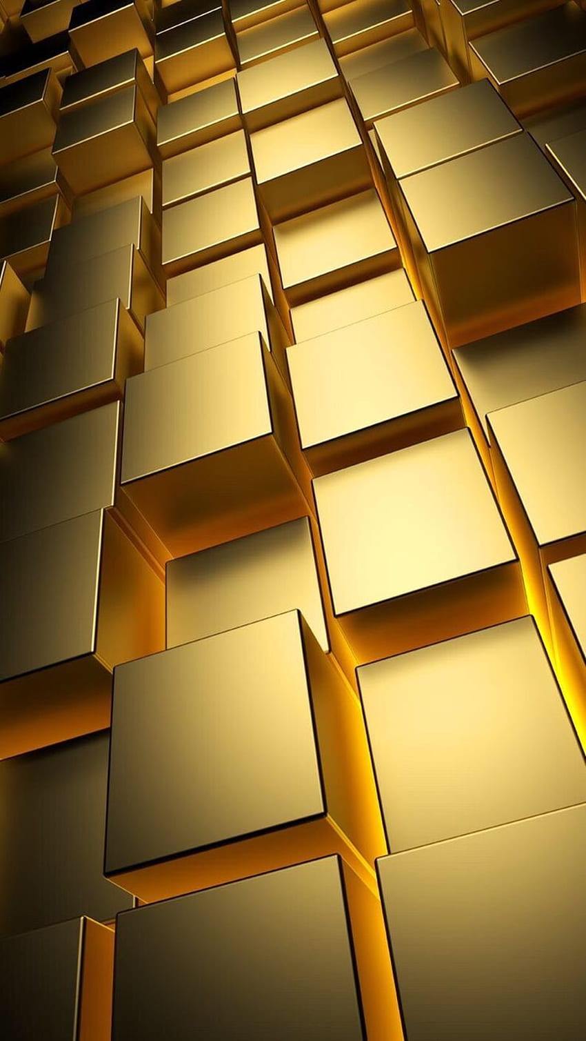Modello di cubi d'oro. Oro , Design del telefono, Samsung , Oro 3D Sfondo del telefono HD