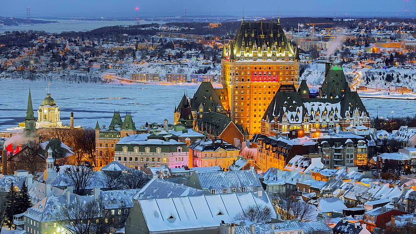 Ciudad de Quebec, Canadá, Quebec Invierno fondo de pantalla