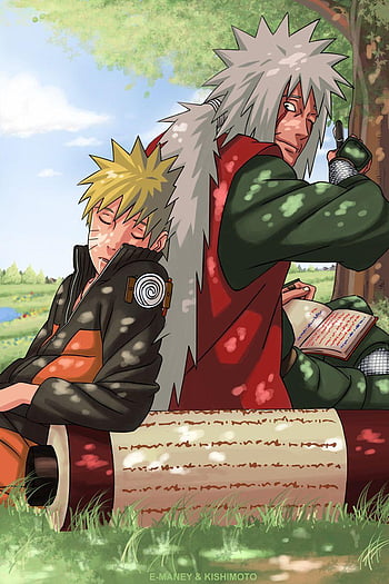 naruto and jiraiya under a tree