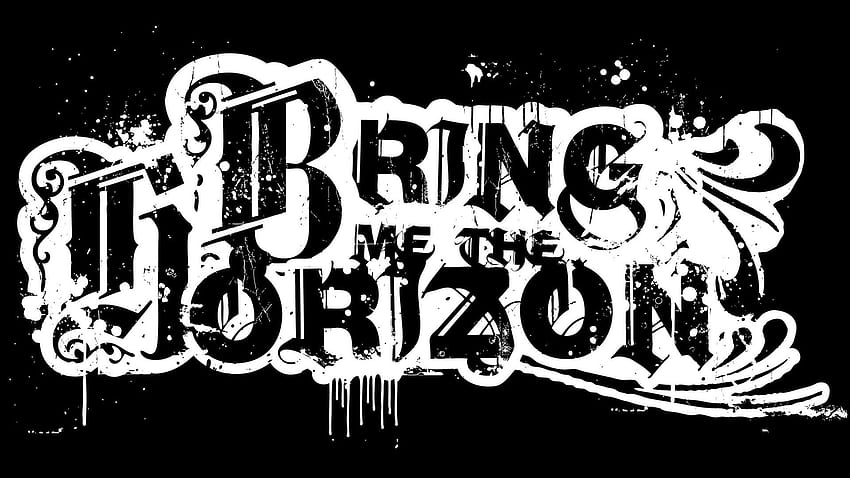 black and white, Bring Me The Horizon, logos, black background HD wallpaper