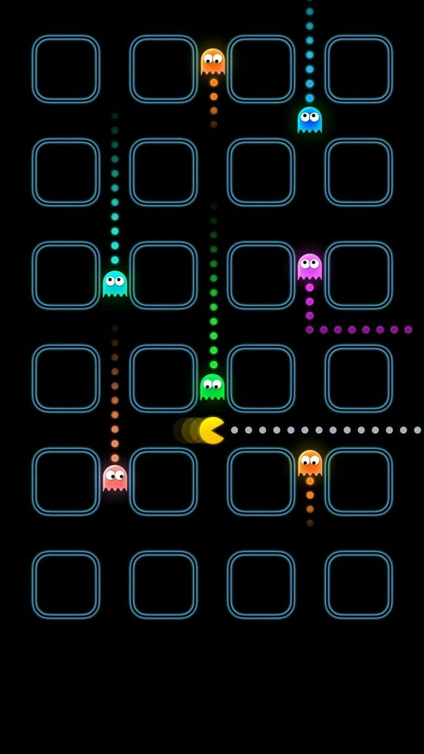 Pacman Amoled for Phone. Simple phone , iPhone homescreen , iPhone pattern HD phone wallpaper