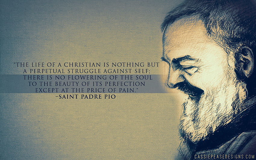 St. Padre Pio (blue) . Cassie Pease Designs HD wallpaper