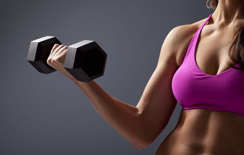 fitness, dumbbell, Triceps women for HD wallpaper