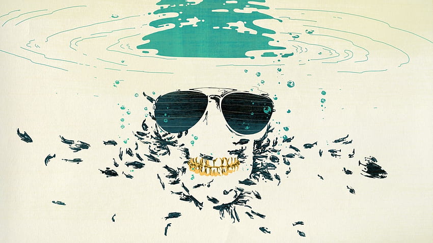 Skull, Abstract, Water, Glasses, Artwork / HD wallpaper | Pxfuel