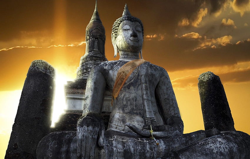 the sky, temple, Thailand, Thailand, Buddha, Sukhothai, Thailand Culture HD wallpaper