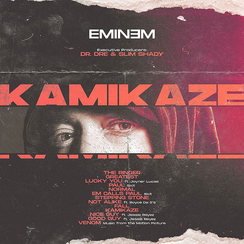 Eminem. Kamikaze. Arte dell'album. Design della copertina dell'album, design della copertina dell'album, copertina dell'album Sfondo del telefono HD