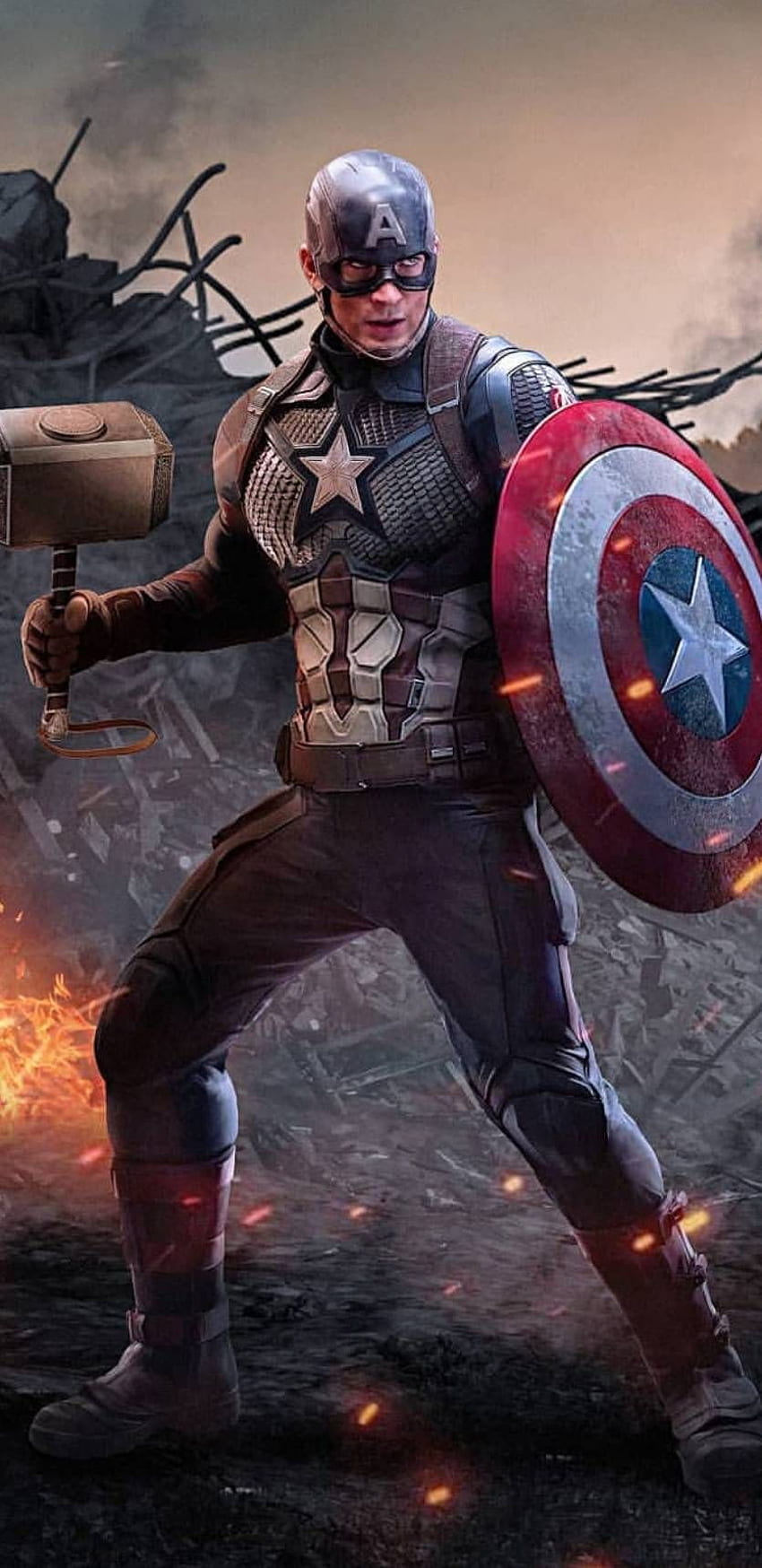 Captain America With Thor Hammer Worthy Hold IPhone . Marvel captain america,  Marvel, Marvel avengers funny HD phone wallpaper | Pxfuel