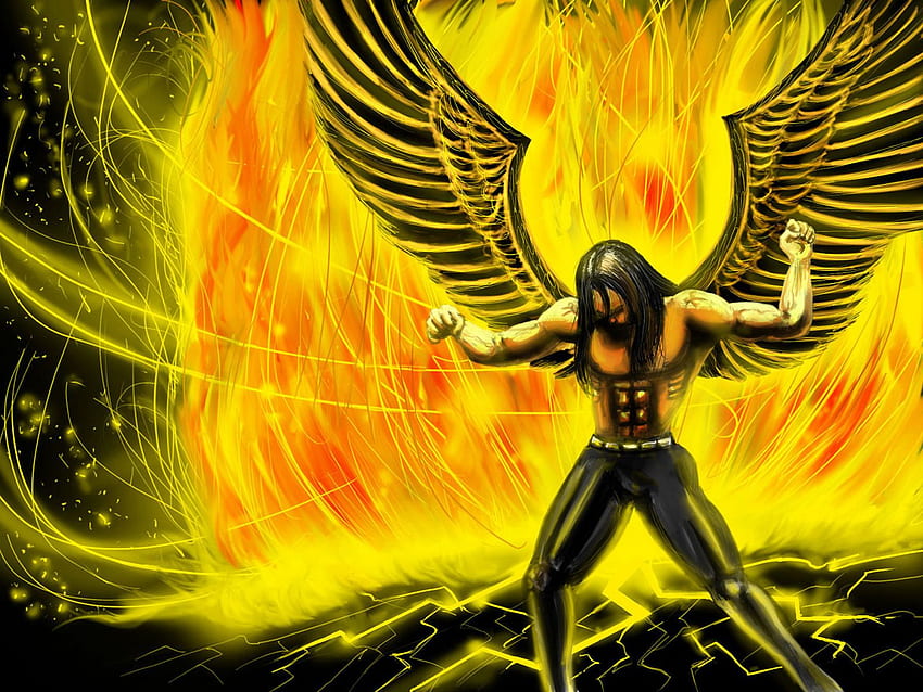 moc, zniszczenie, skrzydła, moc, diabeł, ogień Tapeta HD