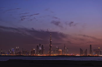 Man Made Dubai Cityscape Night Khalifa Tower Burj Khalifa . Dubai City ...