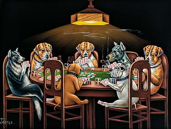 A New Twist Dogs Playing Poker and Dogs Playing Pool