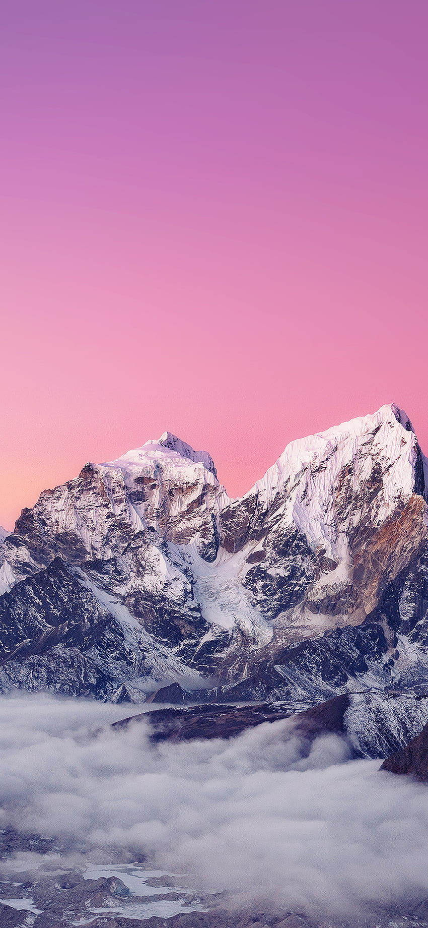 iPhoneXpapers - coucher de soleil de l'himalaya art de la montagne blanche, Pink Mountain Sunset Fond d'écran de téléphone HD