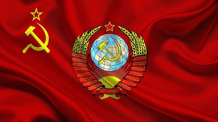 Brasão de armas União Soviética Martelo e foice Bandeira papel de parede HD