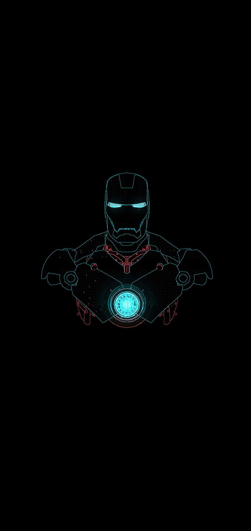 Homem de Ferro Neon AMOLED (2280 x 1080): fundo amolado Papel de parede de celular HD