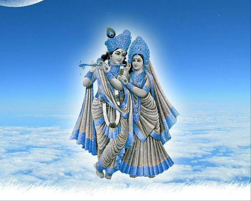 Lord Krishna 3D In Black Background, Lord Krishna and Radha HD wallpaper