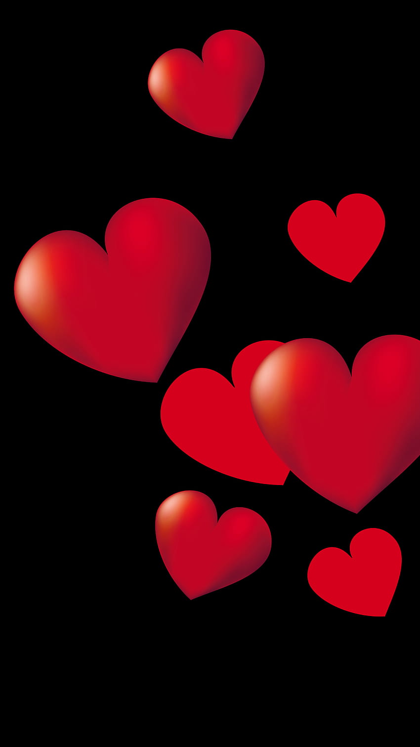 Форма на сърце, червени сърца, любовни сърца HD тапет за телефон