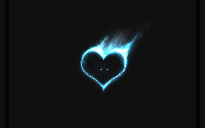 Blue heart in fire . Blue heart in fire stock, Cool Blue Fire HD wallpaper