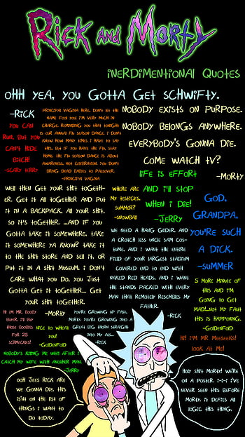 Rick and Morty Desktop Wallpaper. 👾👽👺👹  Rick and morty poster, Rick  and morty quotes, Rick and morty characters