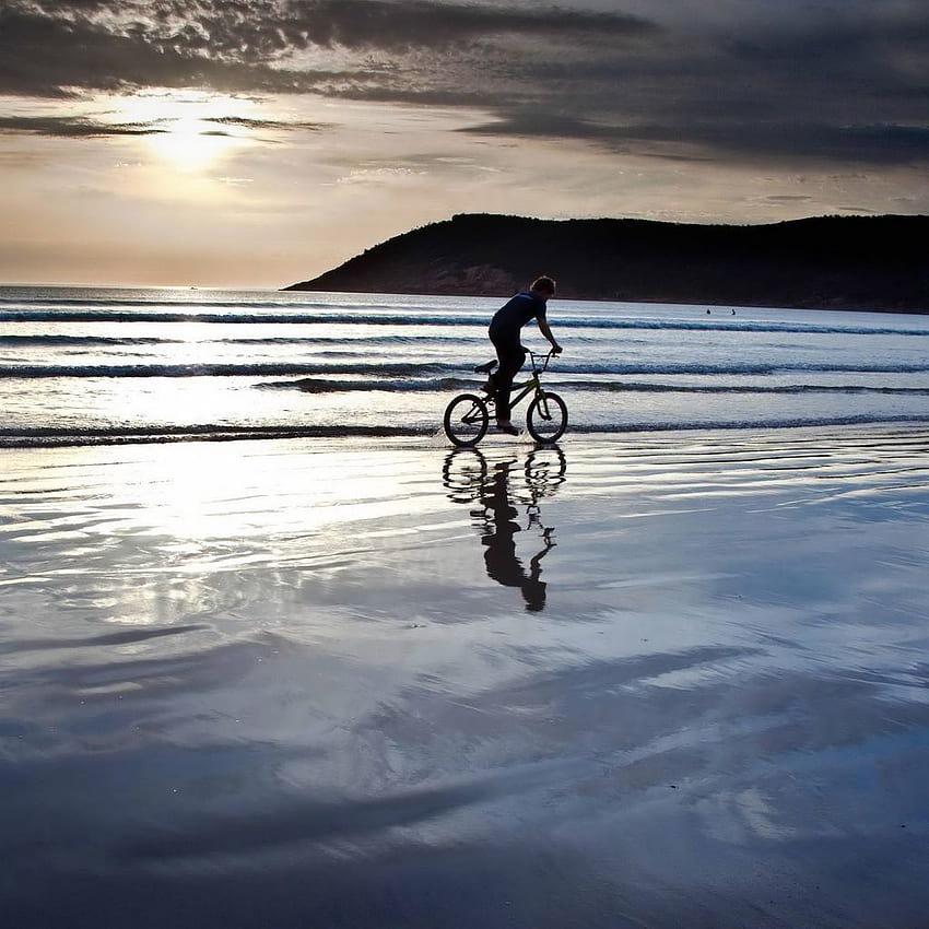 Beach Bike Ride iPad, Bike Rider HD phone wallpaper | Pxfuel