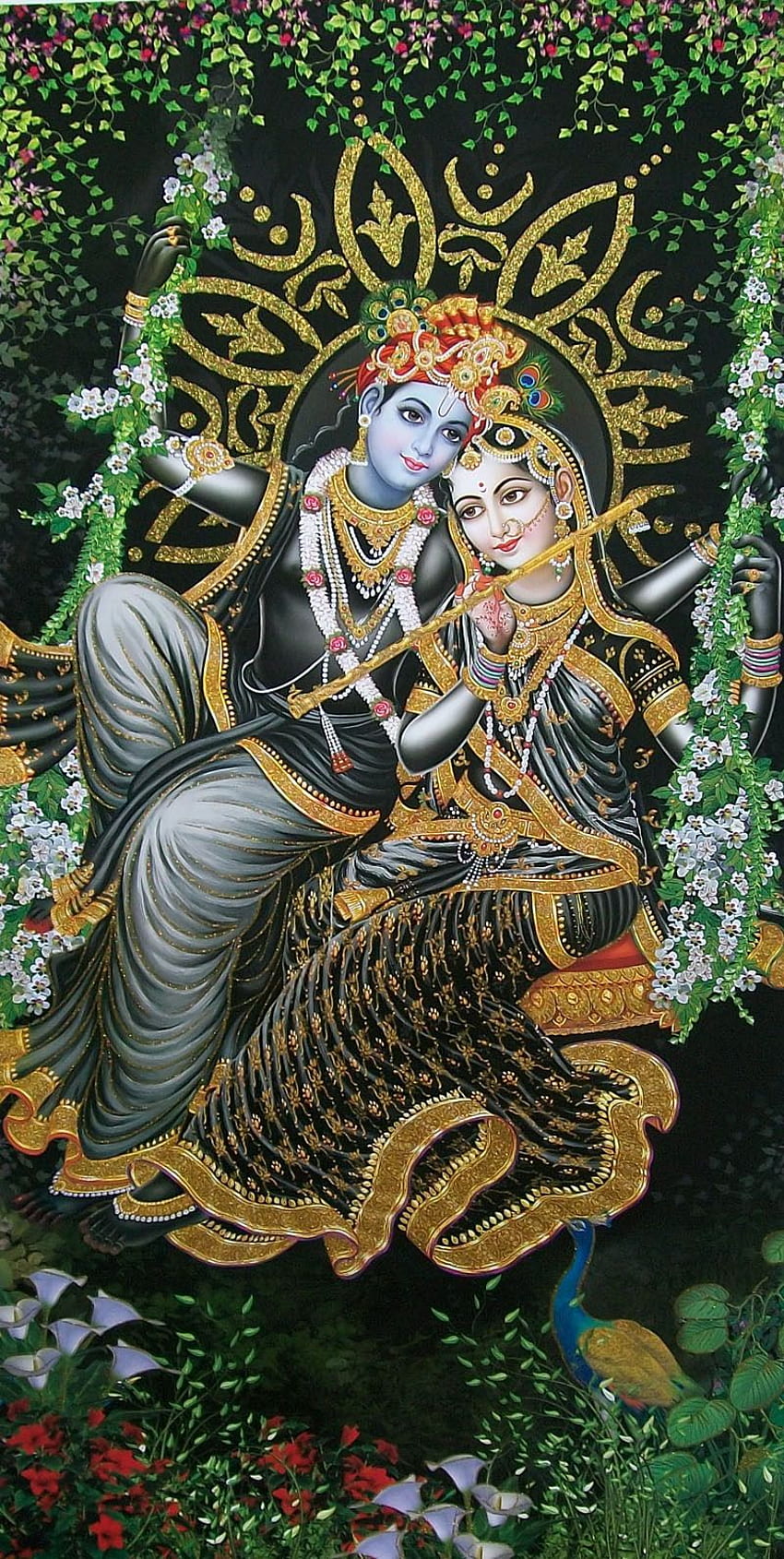 Radha Krishna auf Schaukel. Krishna, Krishna-Kunst, Radha-Krishna-Kunst HD-Handy-Hintergrundbild
