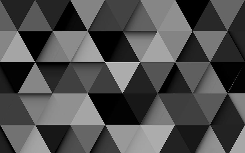 Black Grey Vector Triangles, Black and Gray HD wallpaper