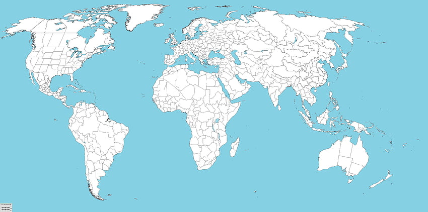 Unikalna mapa świata w wysokiej rozdzielczości - duże mapy świata puste - i tło Tapeta HD