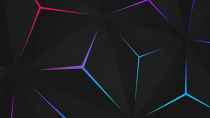 핑크 퍼플 블루 기하학적 삼각형 모양 아트 패턴 추상화 추상화 HD 월페이퍼