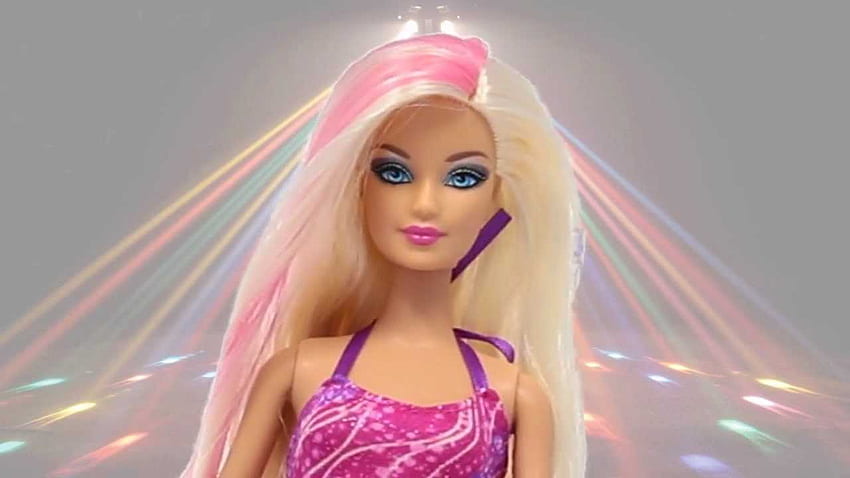 Bilgisayar İçin Tam 3 Boyutlu Barbie Bebek - Saçında Pembe Çizgiler Olan Barbie - - HD duvar kağıdı
