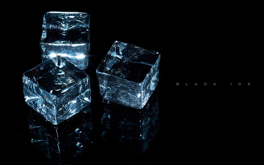 de cubos de hielo negro y hielo oscuro fondo de pantalla