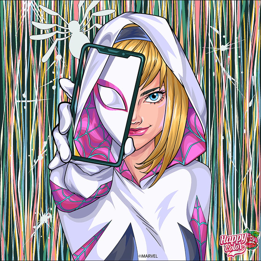 Gwen, magenta, art, marvel, comic, Spiderman HD phone wallpaper