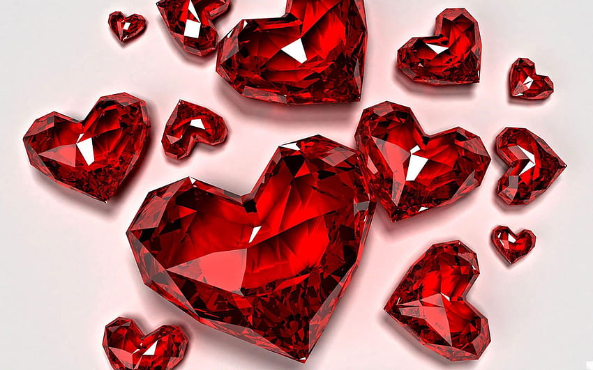 Art And Home : Crystal Hearts, Red Crystal HD wallpaper