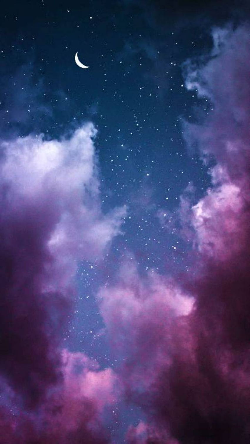 Purple Night Sky, Aesthetic Purple Sky HD phone wallpaper