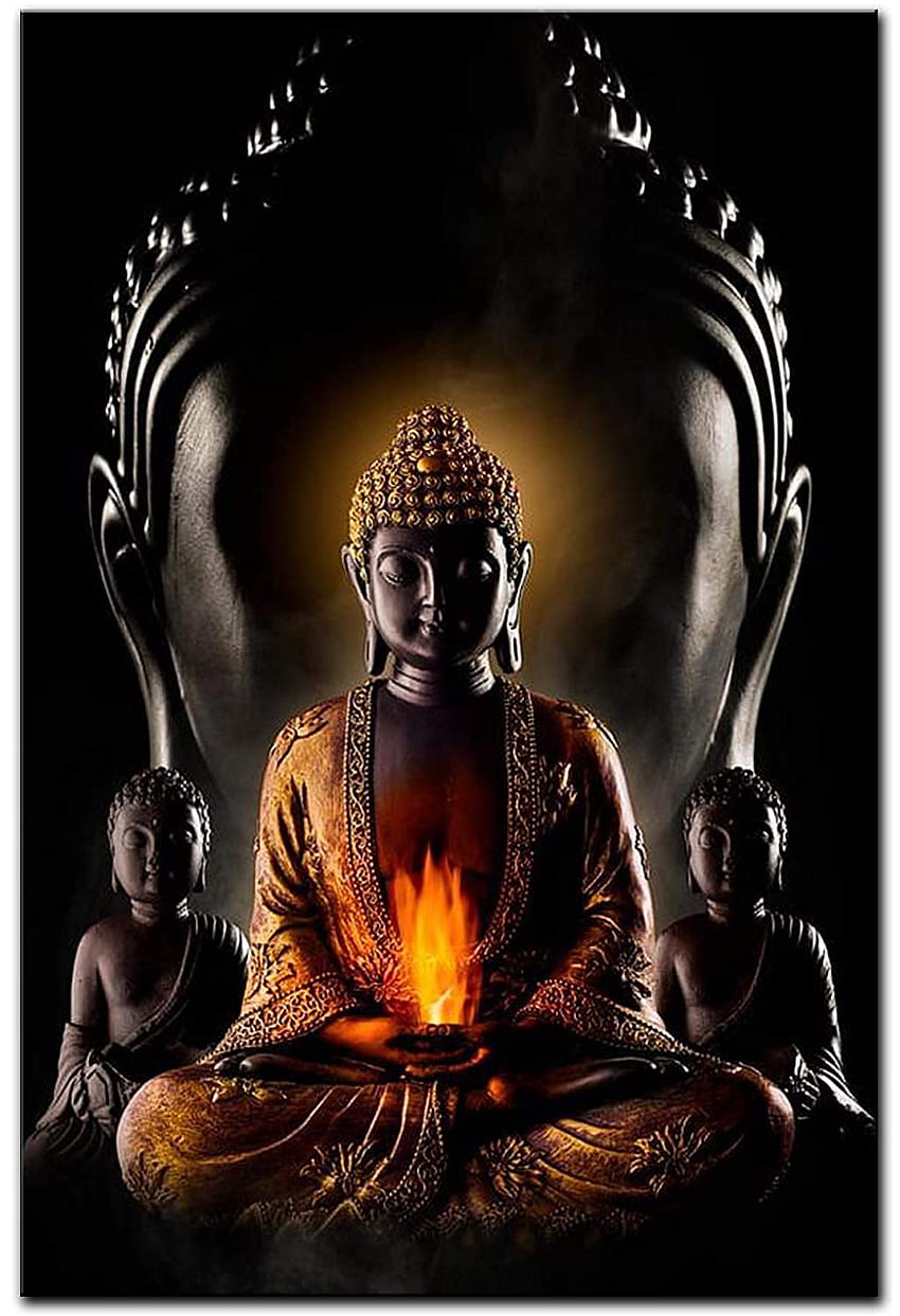 wallpics Bouddha Papier Glacé Poster pour Salon, Chambre, , Chambre d'enfant, Hall (13X19) : Maison et Cuisine, Méditation Bouddha Fond d'écran de téléphone HD