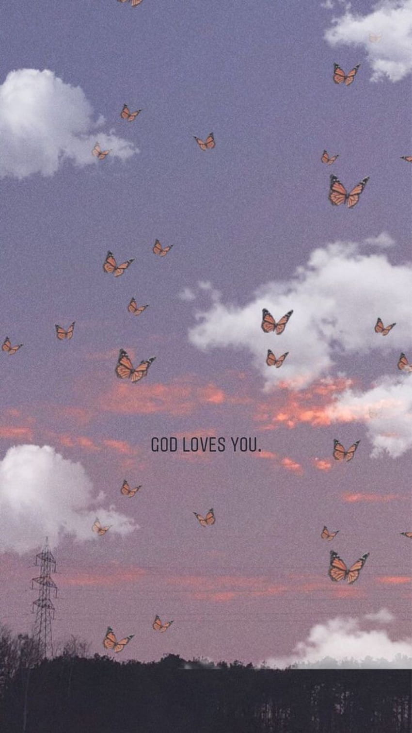 神は貴方を愛しています！！。 バタフライ , ダーク iphone, iPhone tumblr 美学 HD電話の壁紙