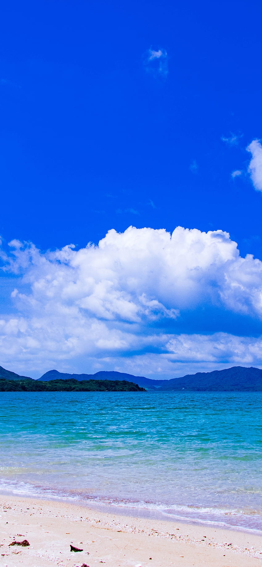 słoneczny dzień, błękitne niebo, plaża, iphone x, tło, 7858 Tapeta na telefon HD