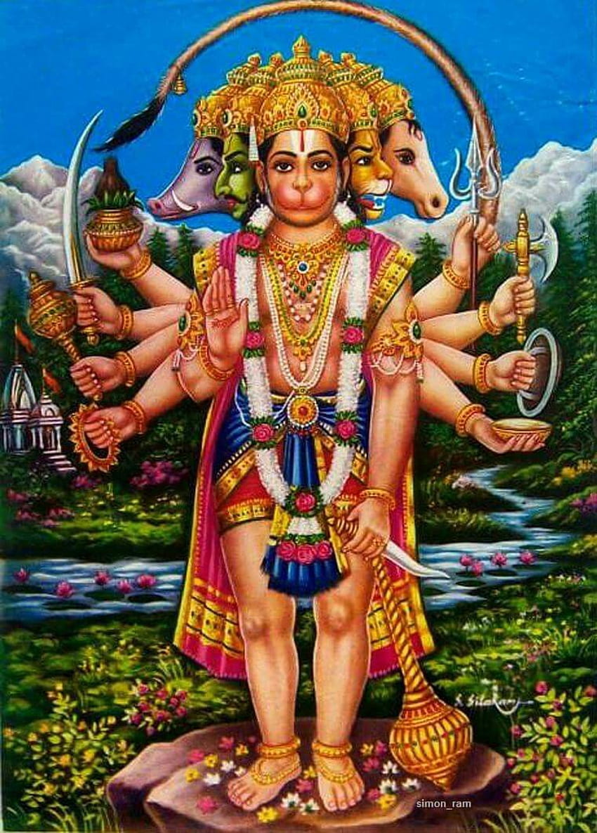 jay shree panchmukhi hanuman. Hanuman, Lord hanuman, Panchamukha Hanuman HD phone wallpaper