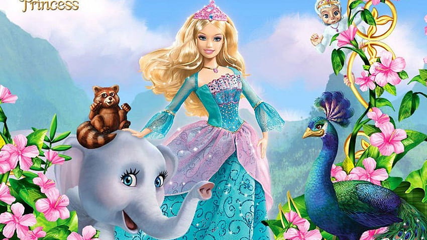 Kayra Dekor Barbie Ada Prensesi 3D Baskı Çıkartması Deco İç Mekan Duvar Resmi : Ev Geliştirme HD duvar kağıdı